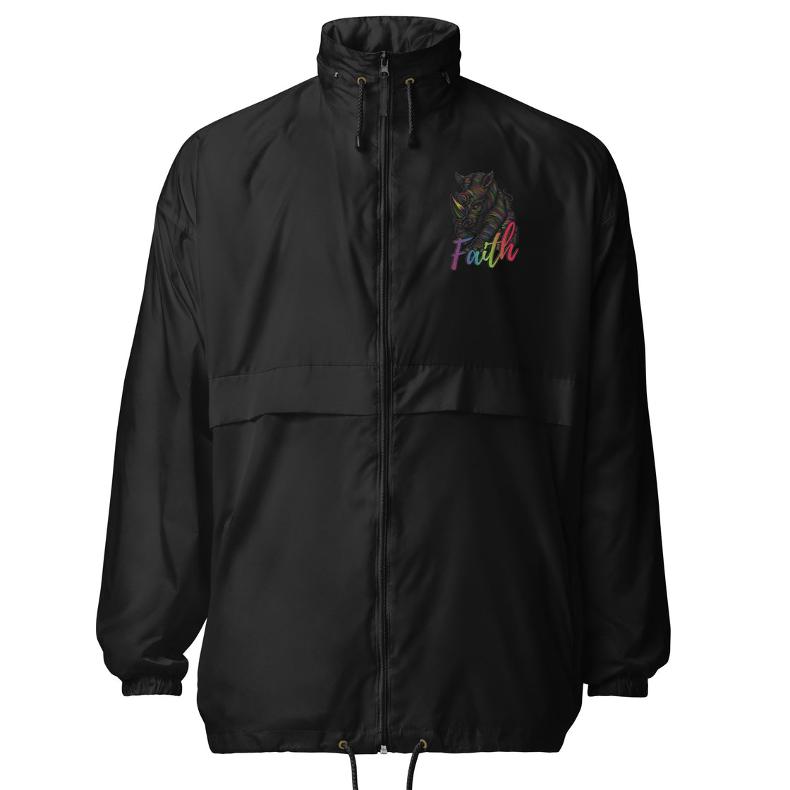 Rhinocerous kinda faith Unisex windbreaker Embroidered