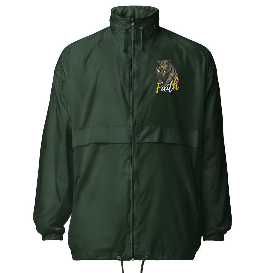 Rhinocerous kinda faith Unisex windbreaker Embroidered