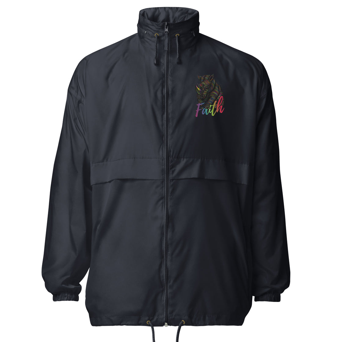 Rhinocerous kinda faith Unisex windbreaker Embroidered