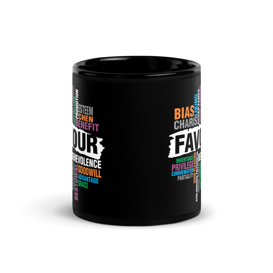 Favour Black Glossy Mug