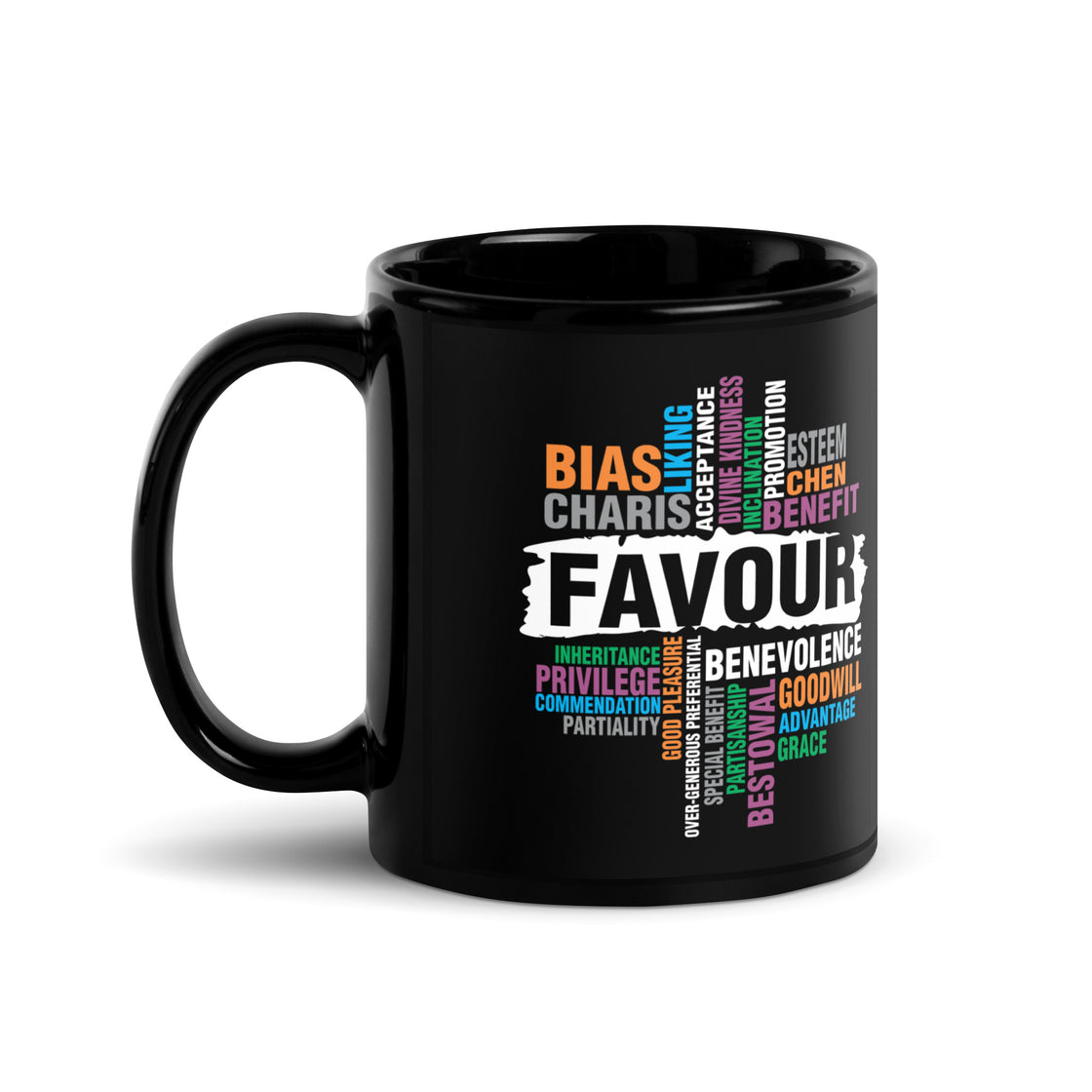 Favour Black Glossy Mug