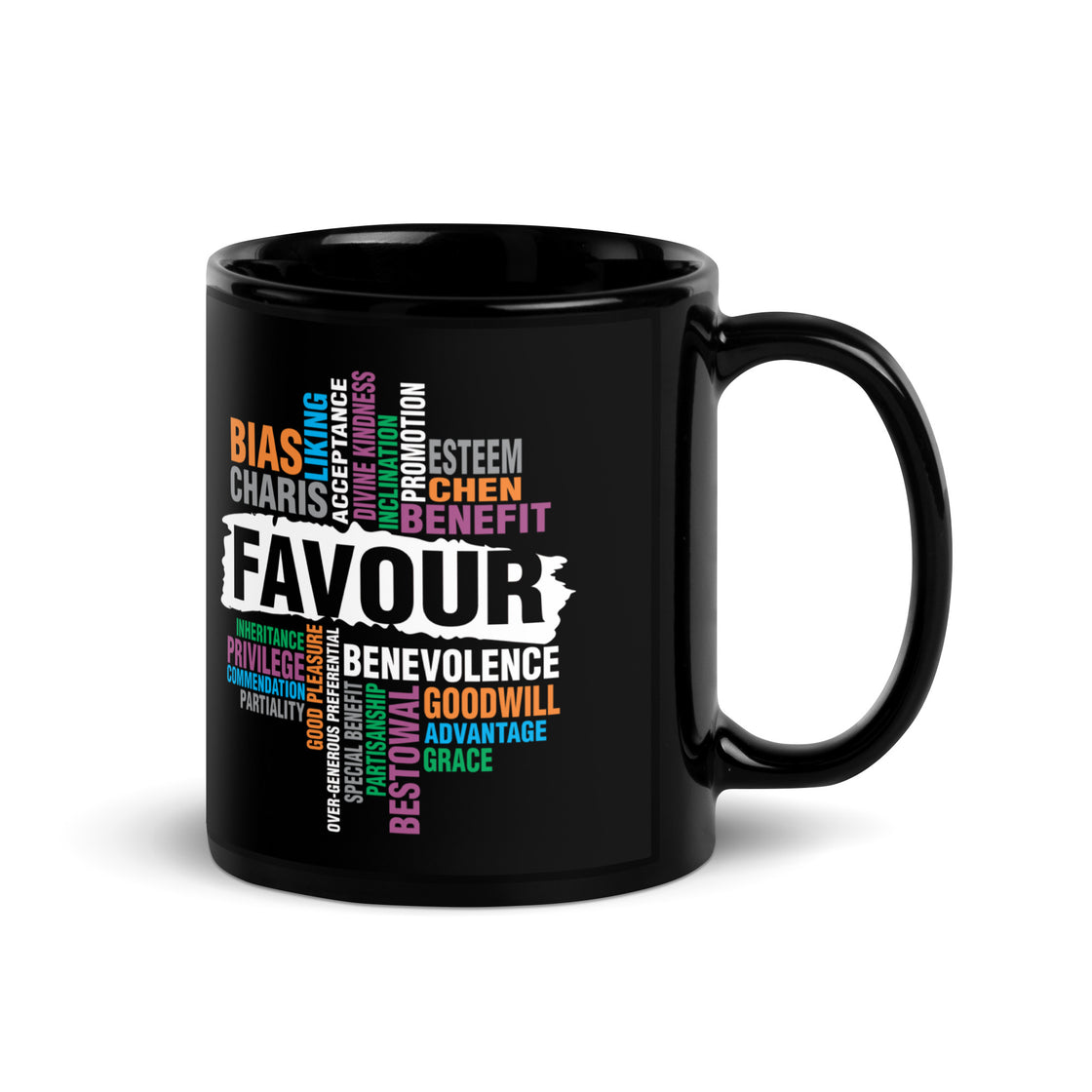 Favour Black Glossy Mug