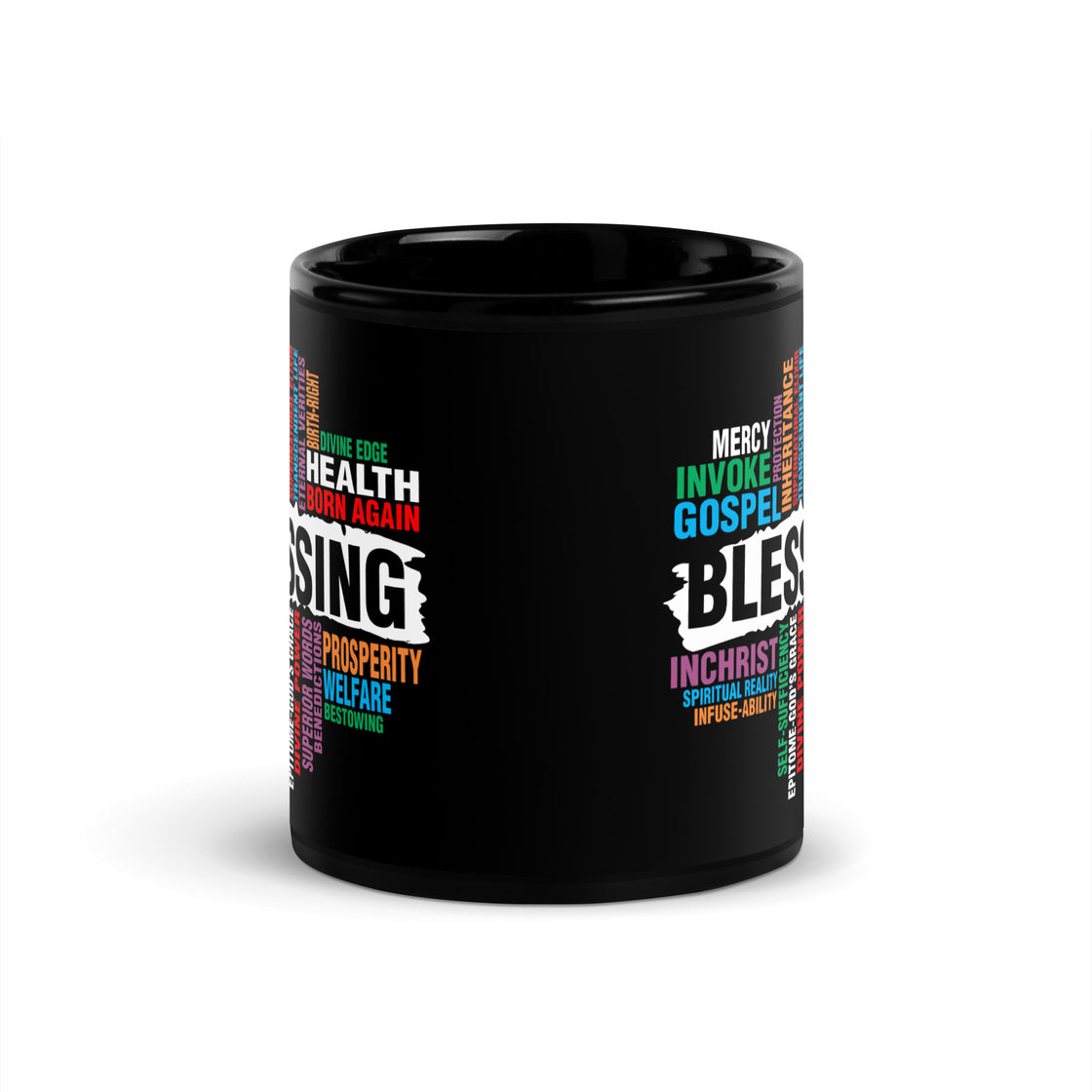 Blessing Black Glossy Mug