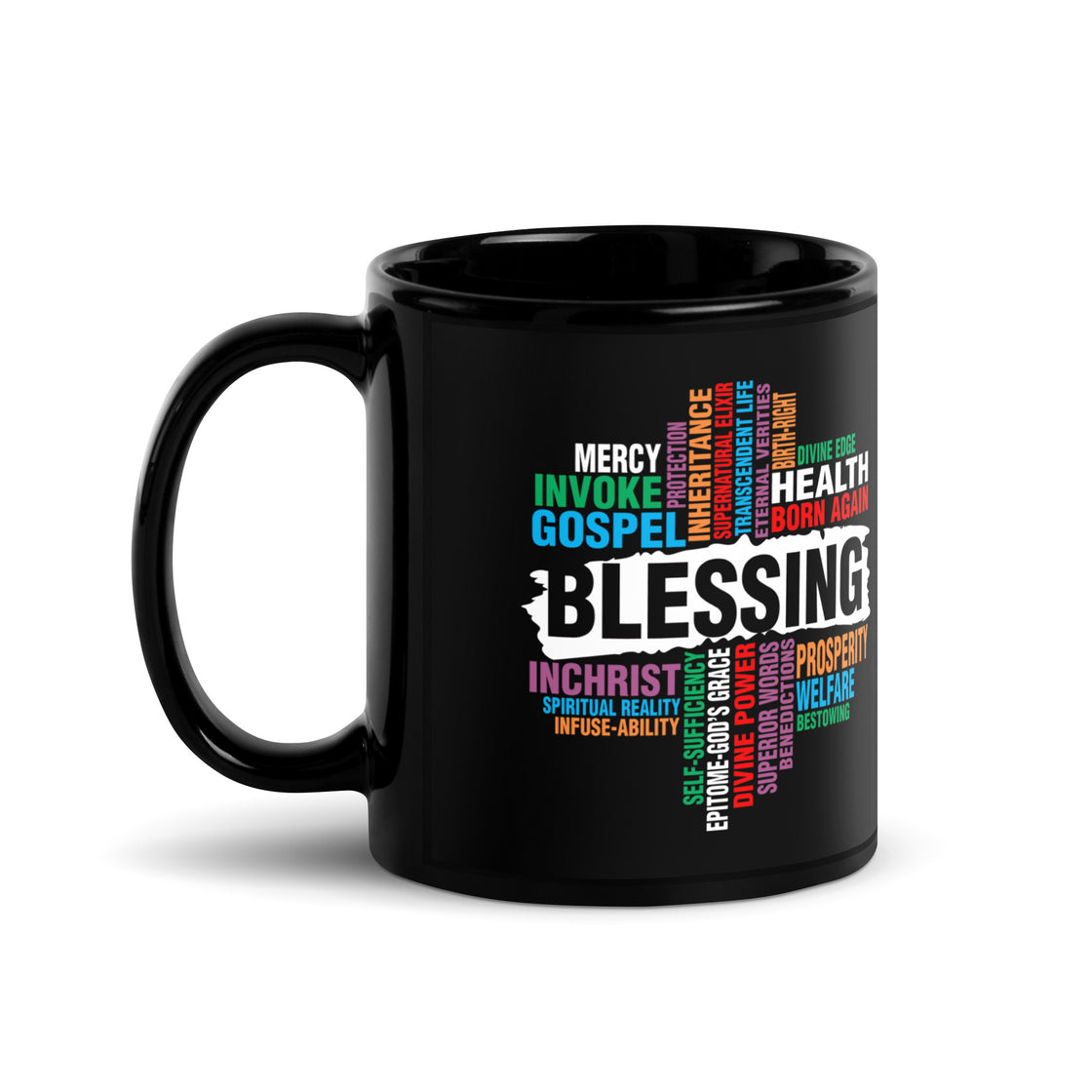 Blessing Black Glossy Mug