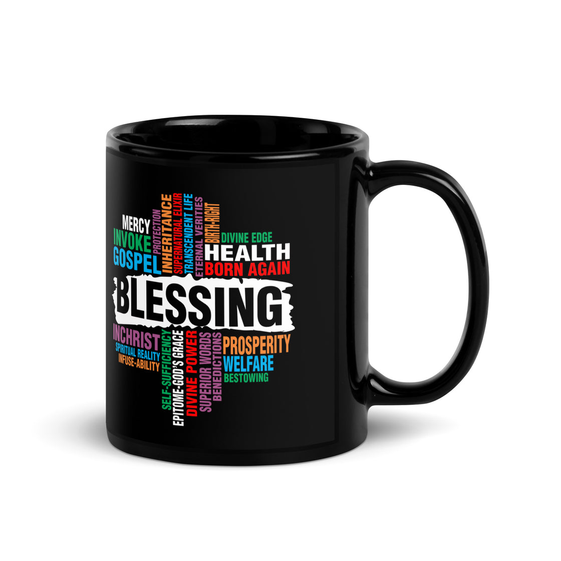 Blessing Black Glossy Mug