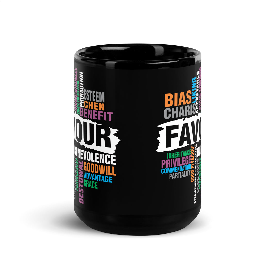 Favour Black Glossy Mug