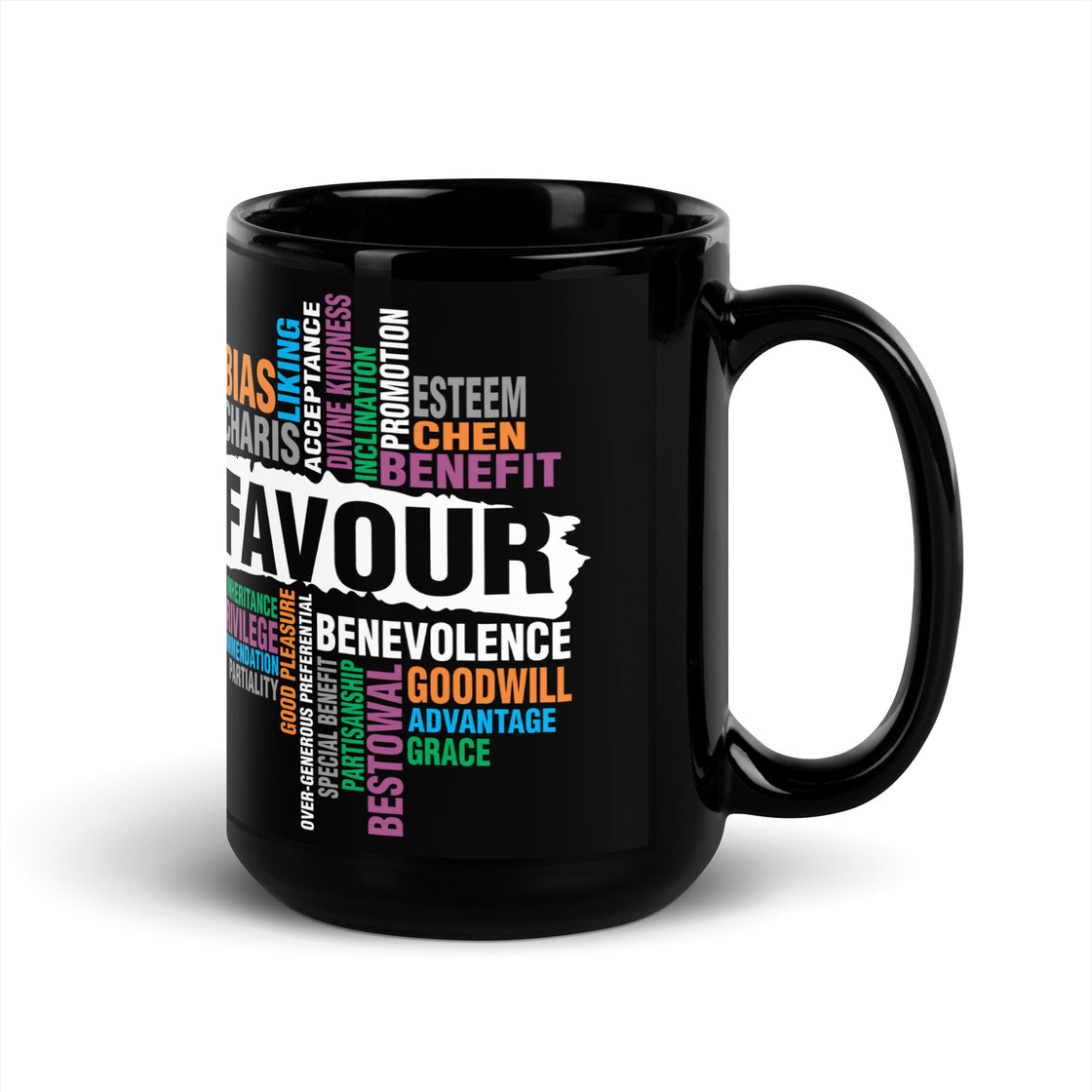 Favour Black Glossy Mug