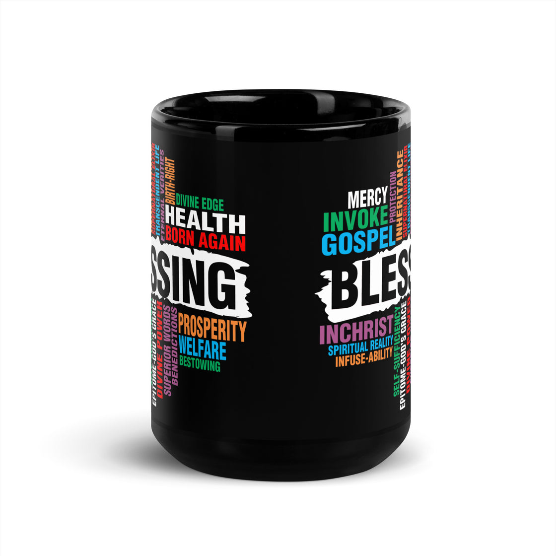 Blessing Black Glossy Mug