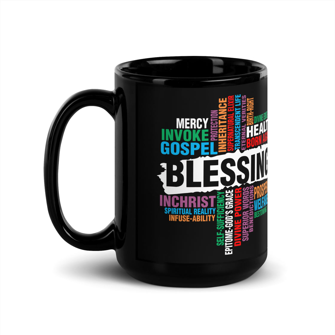 Blessing Black Glossy Mug