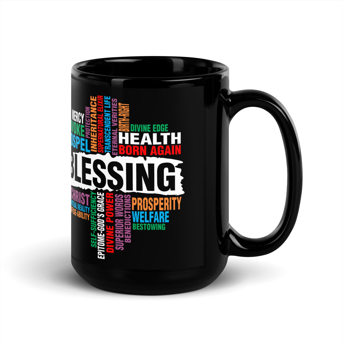 Blessing Black Glossy Mug