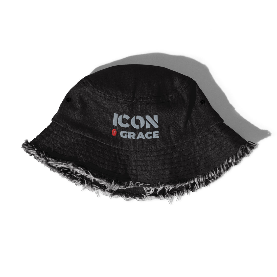 Icon of Grace Distressed denim bucket hat