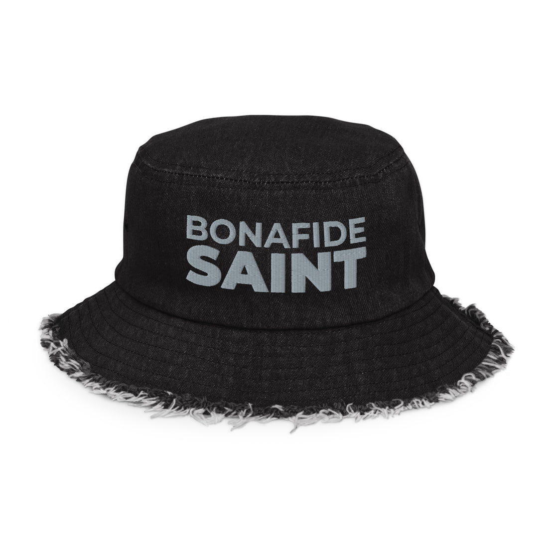 Bonafide Saint Distressed denim bucket hat