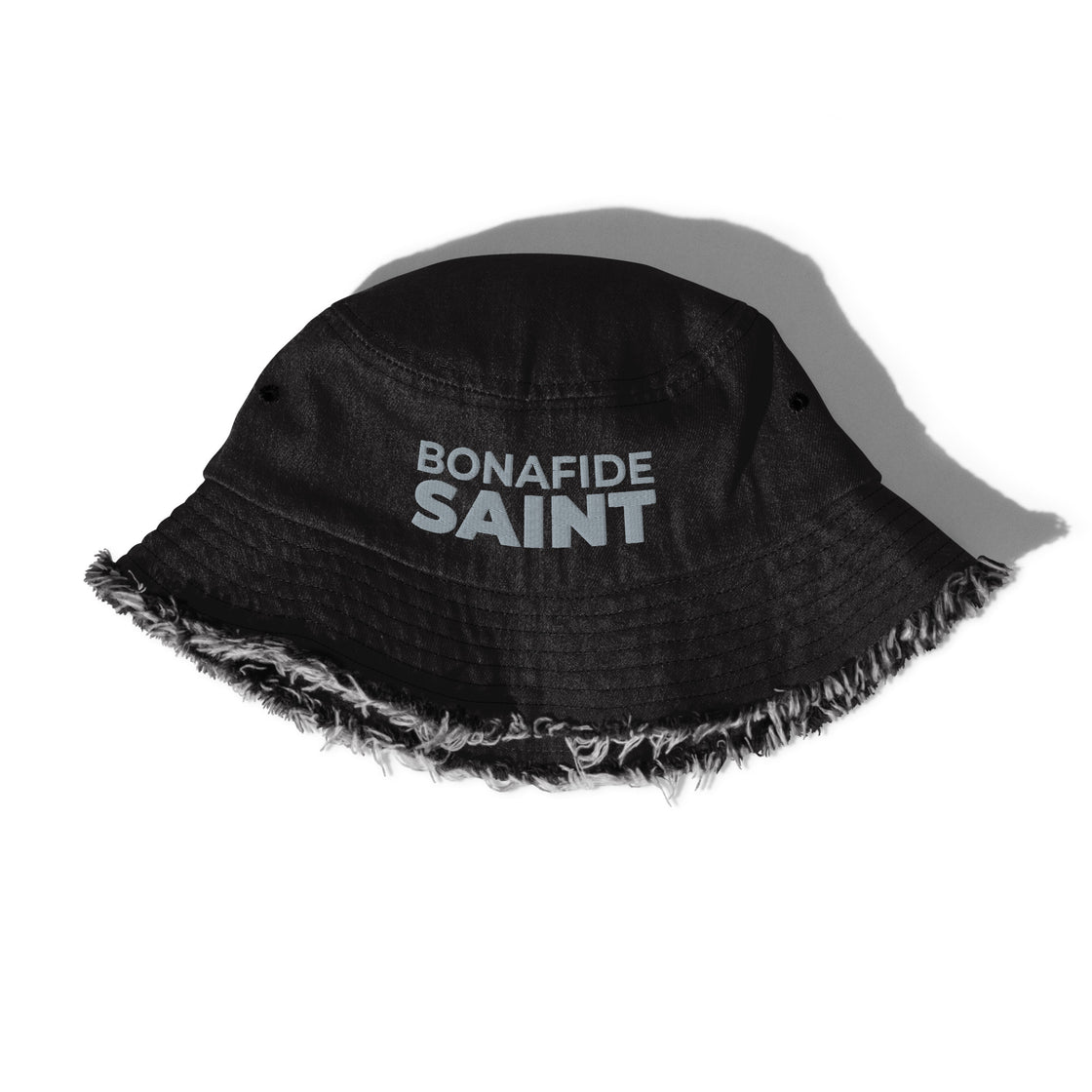 Bonafide Saint Distressed denim bucket hat