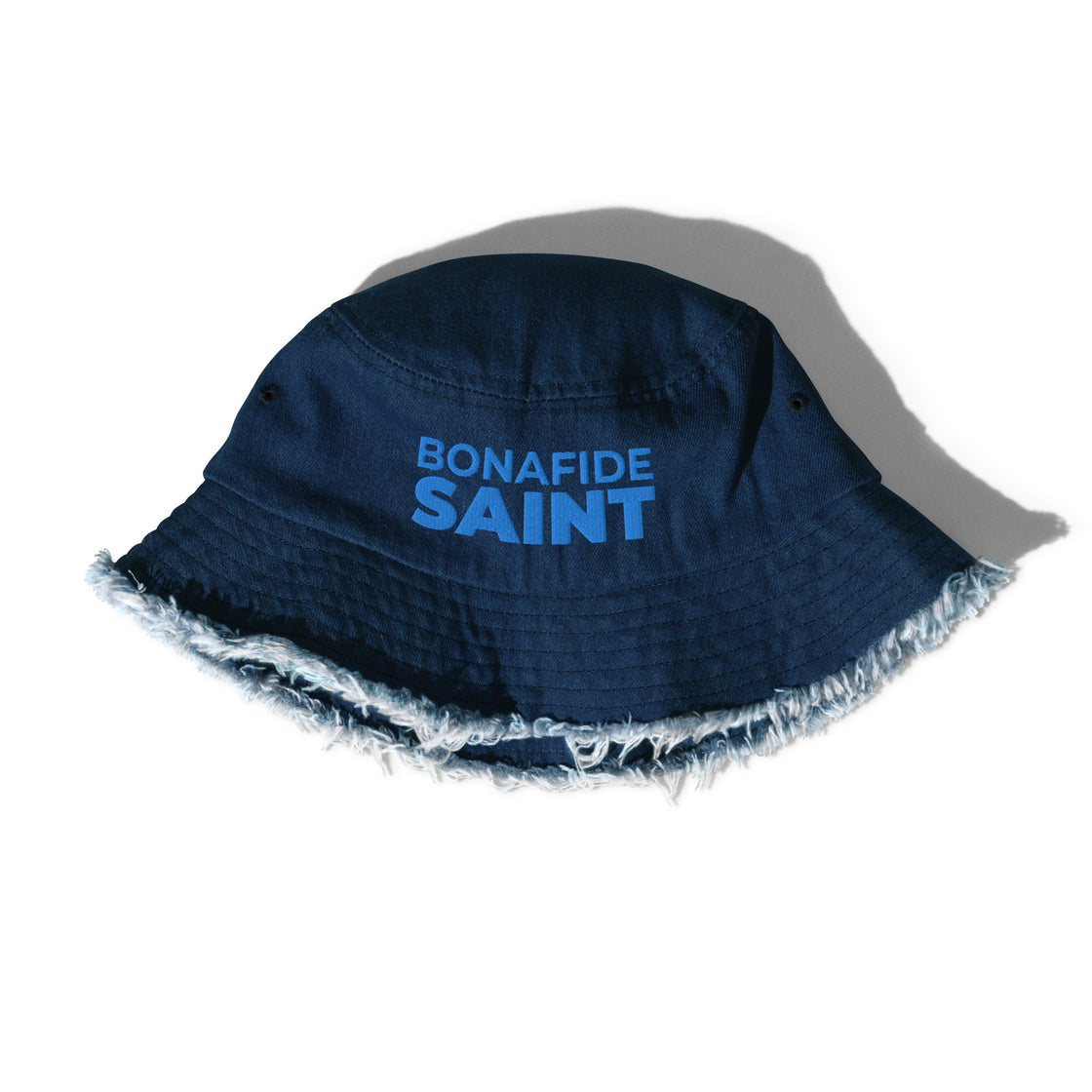 Bonafide Saint Distressed denim bucket hat