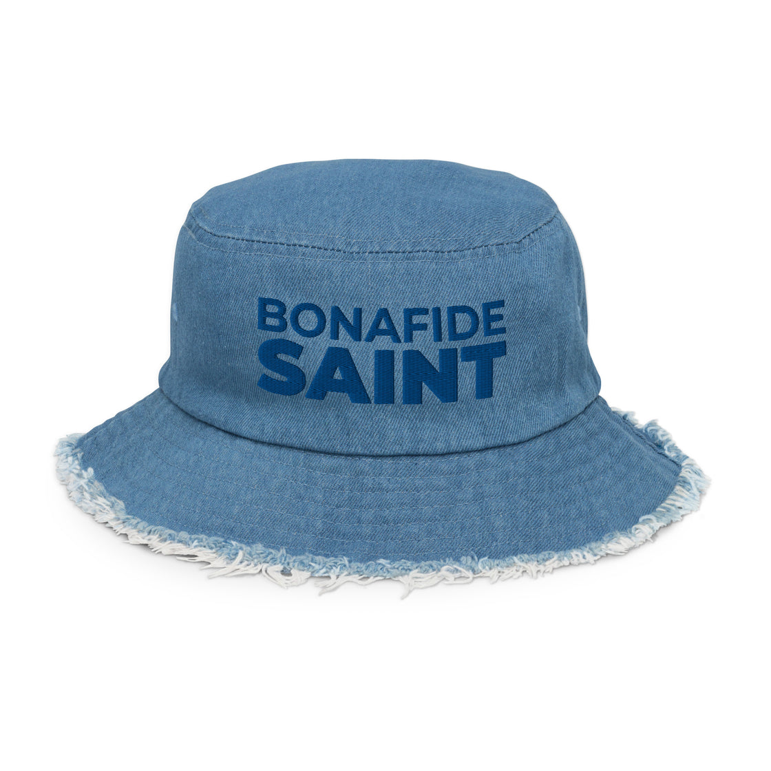 Bonafide Saint Distressed denim bucket hat