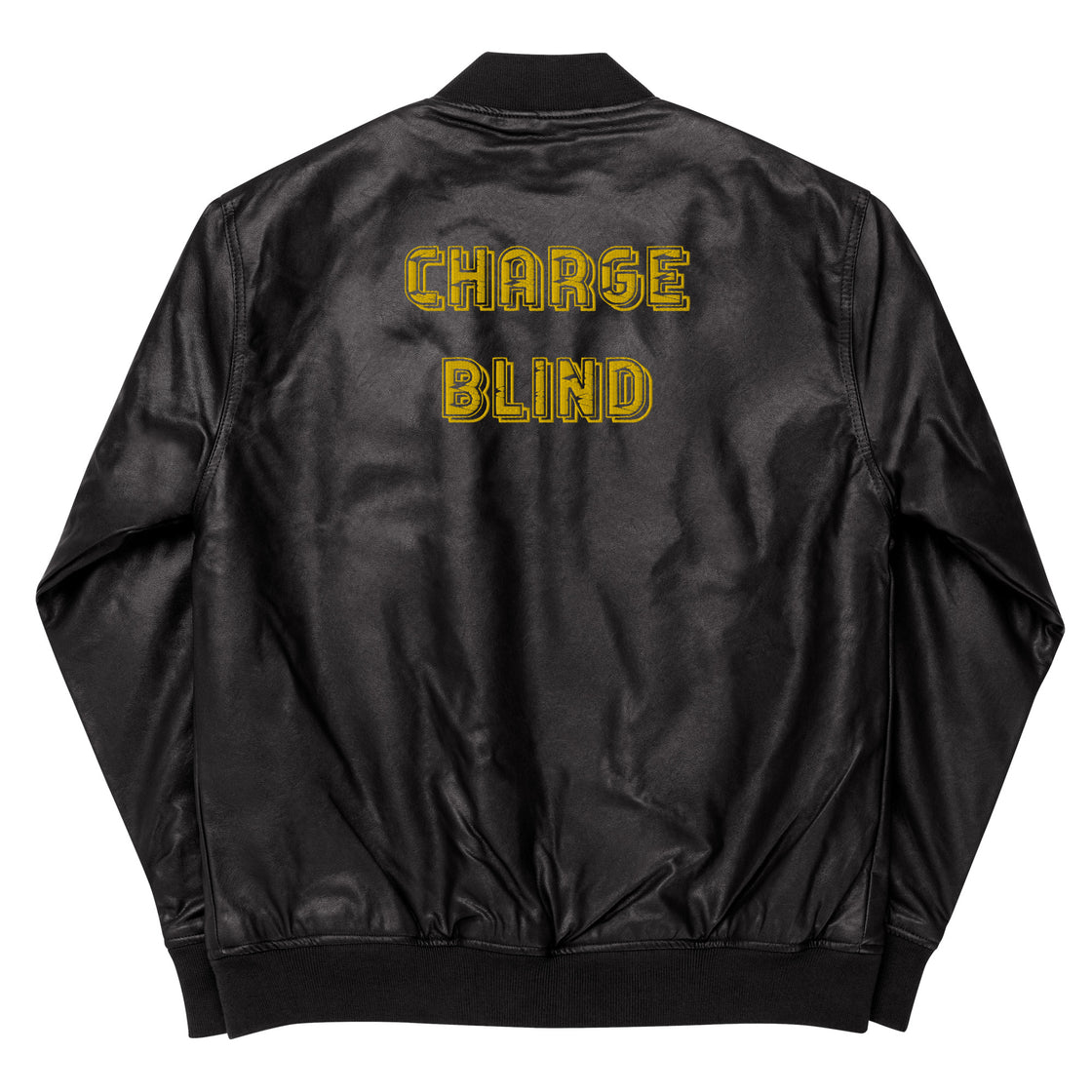 Rhinocerous kinda Faith Leather Bomber Jacket Embroidery