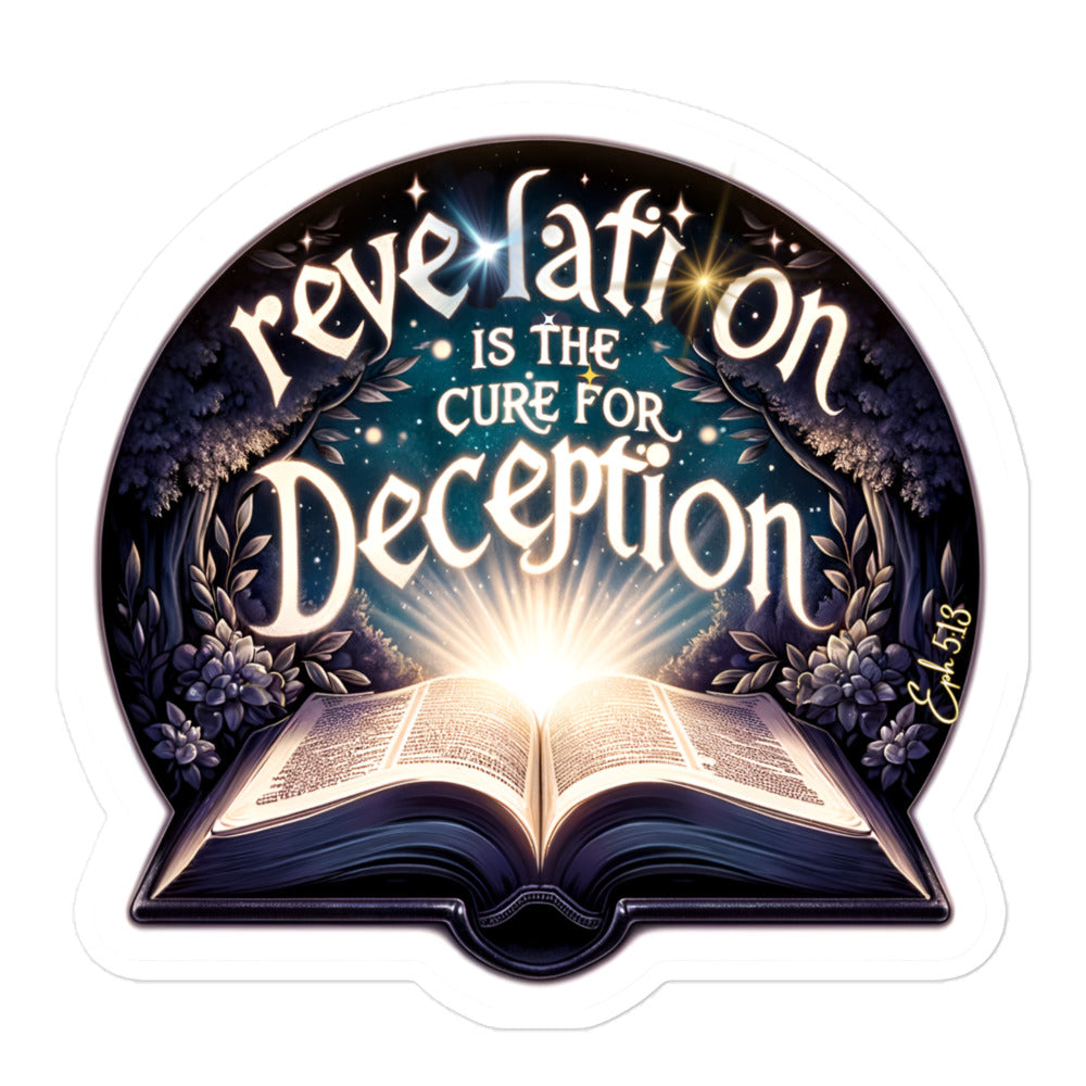 Revelation is the cure of deception Bubble-free stickers