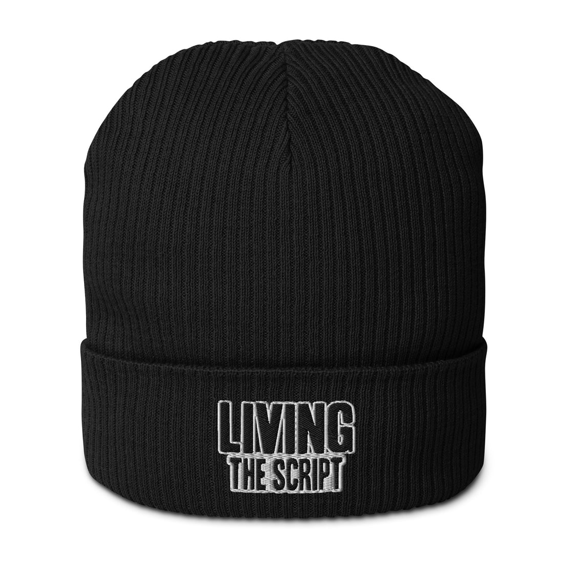 Living the Script Organic ribbed beanie