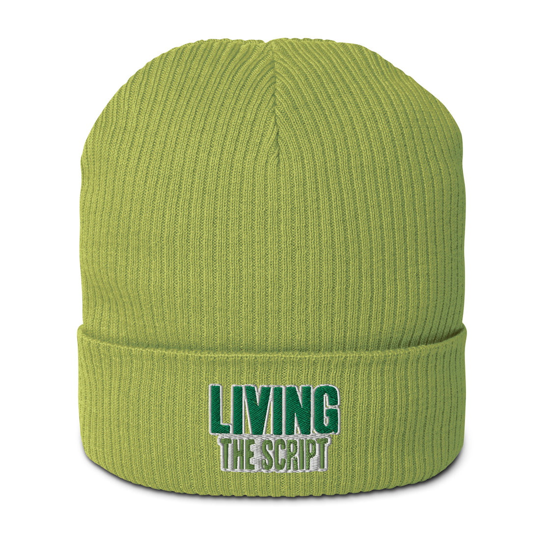 Living the Script Organic ribbed beanie