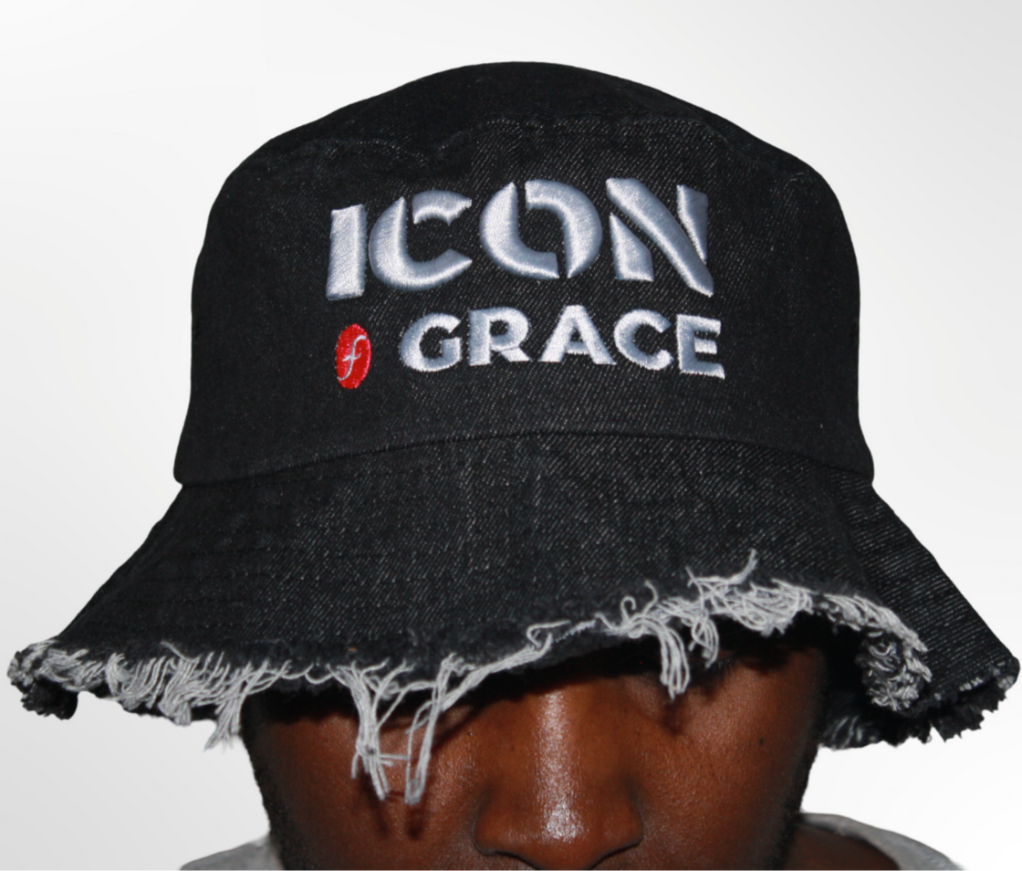 Bonafide Saint Distressed denim bucket hat