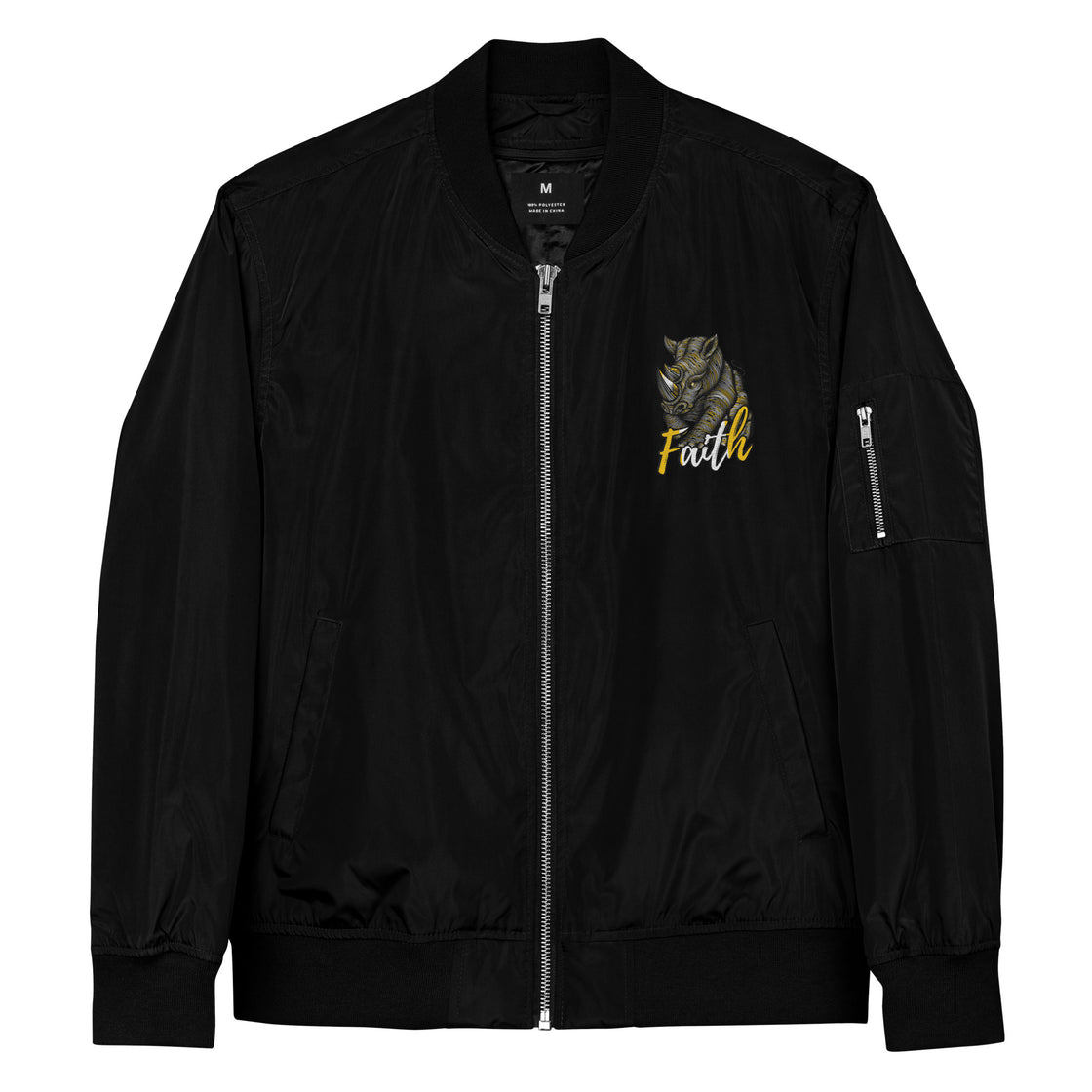 Rhino kinda faith Premium recycled bomber jacket