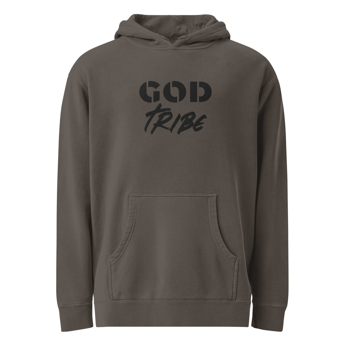 God Tribe Unisex pigment-dyed hoodie Embroidered..