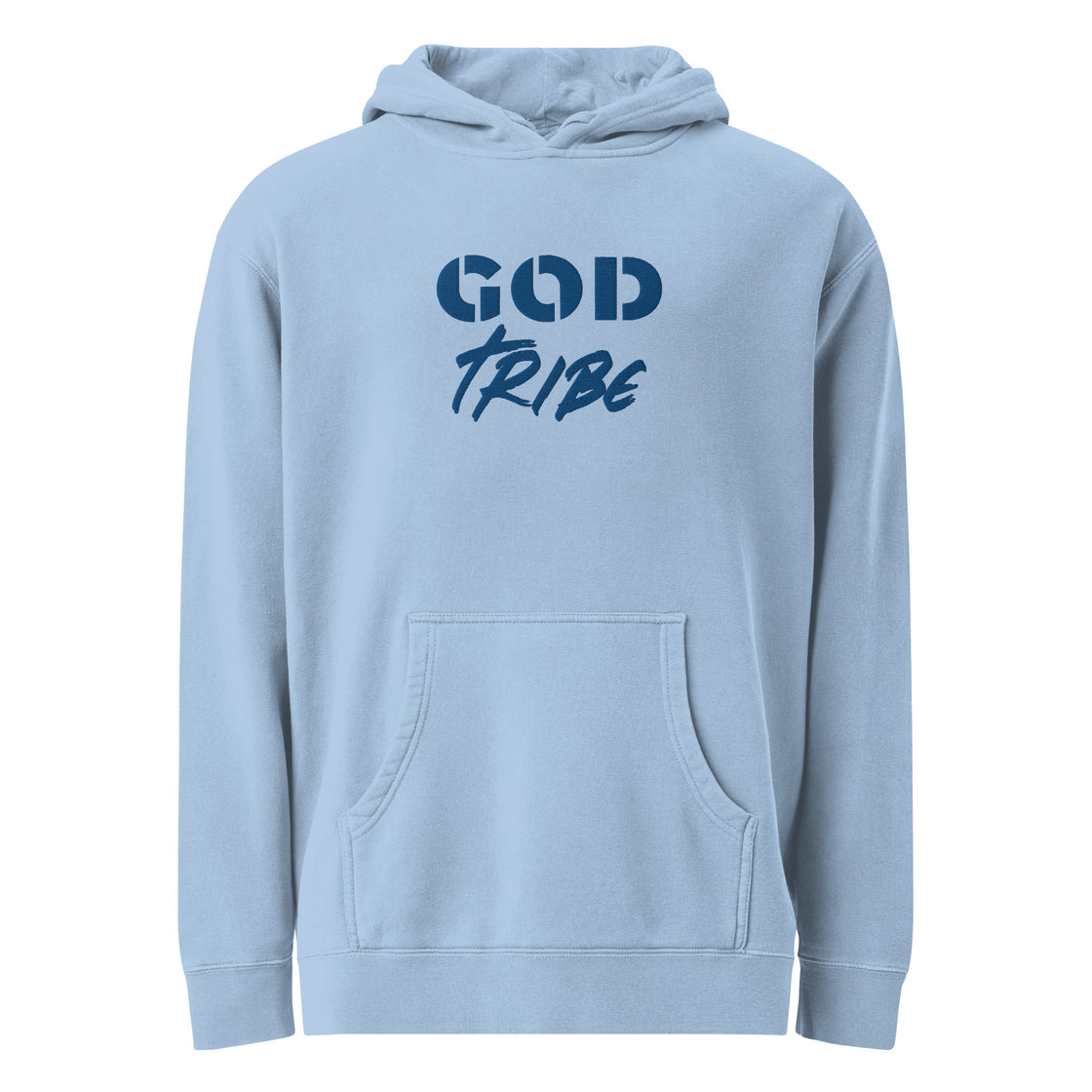 God Tribe Unisex pigment-dyed hoodie Embroidered..