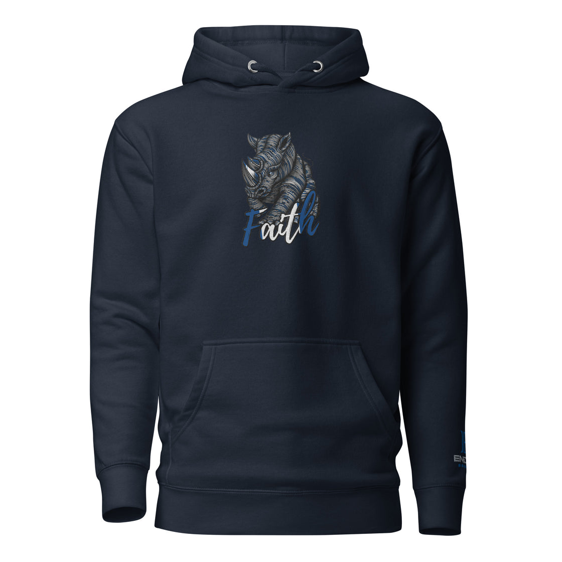 Rhinocerous kinda faith Embroidered  Unisex Hoodie