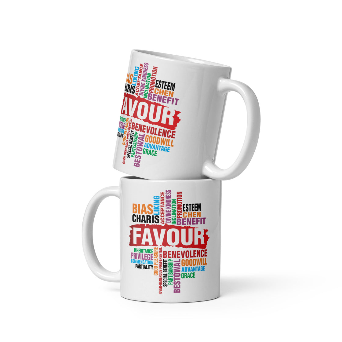 Favour White glossy mug