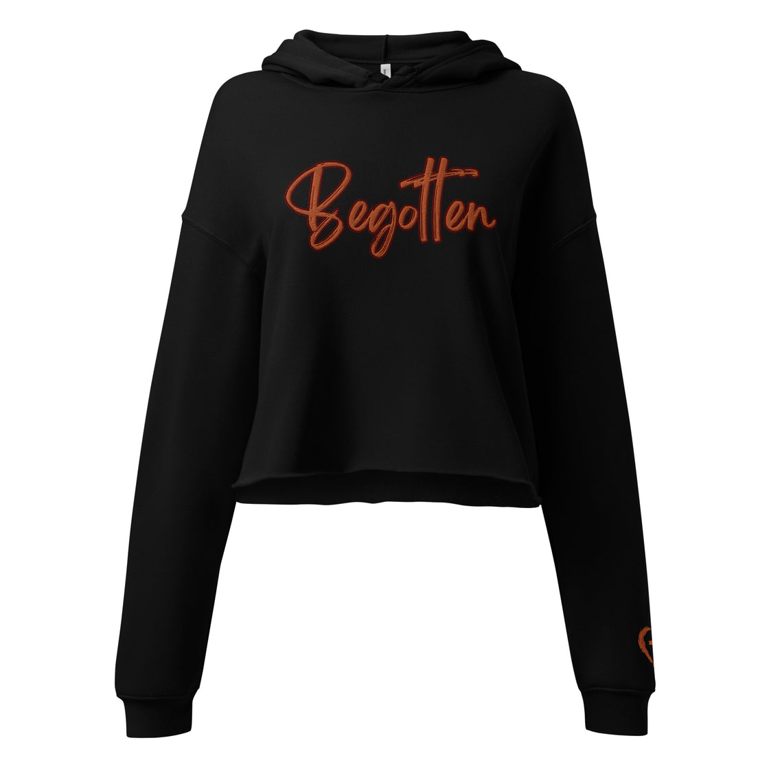 Begotten Embroidered Crop Hoodie