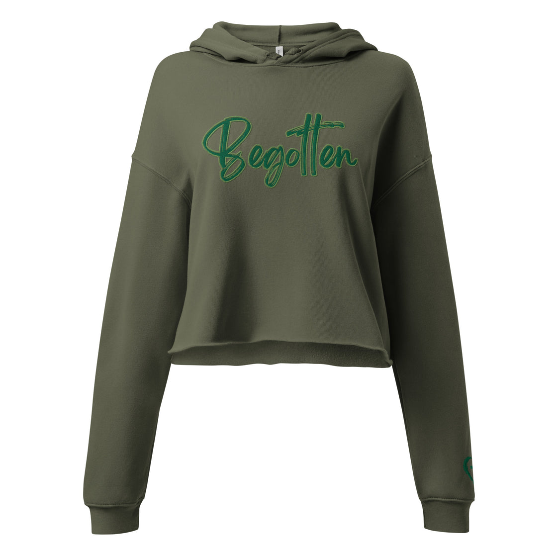 Begotten Embroidered Crop Hoodie