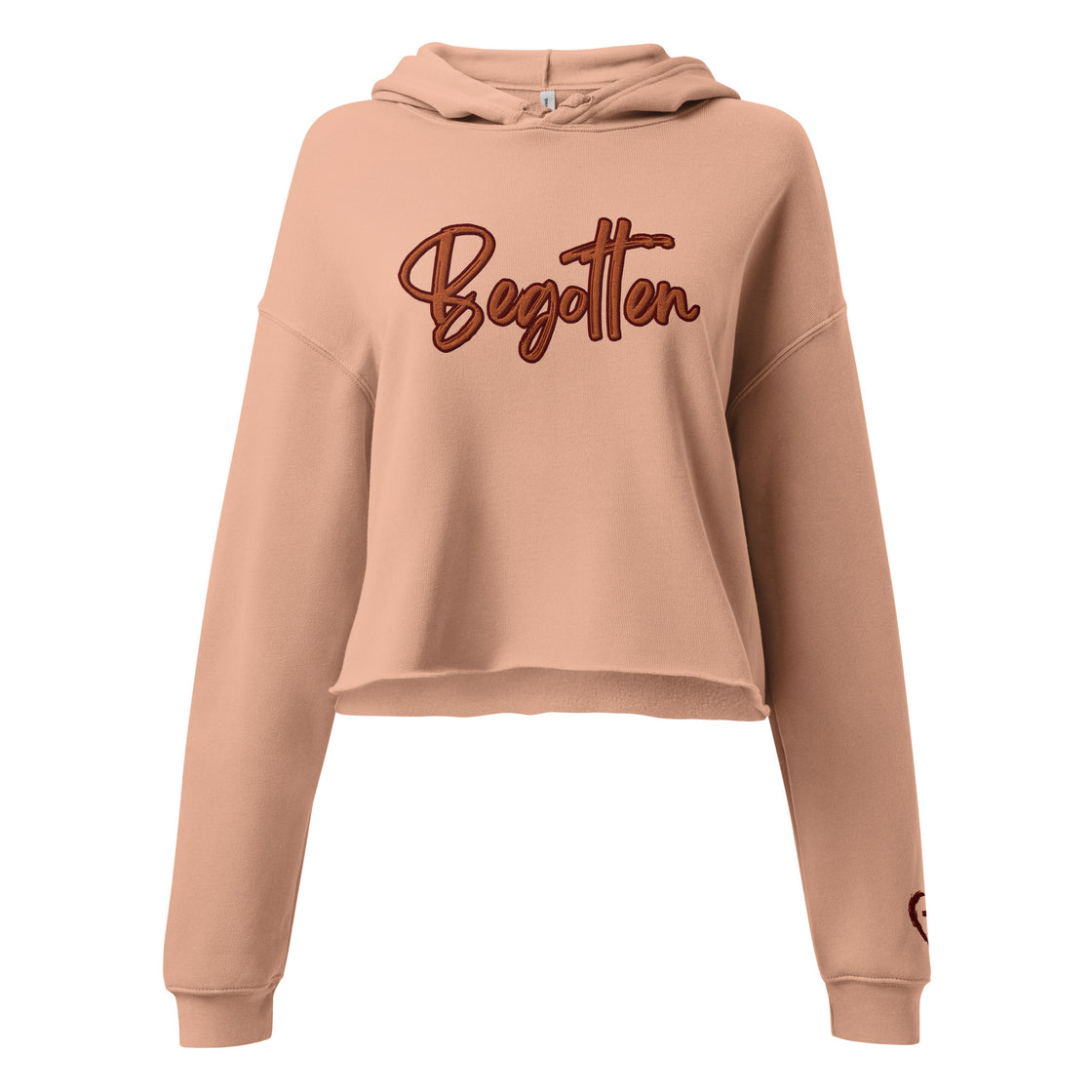 Begotten Embroidered Crop Hoodie