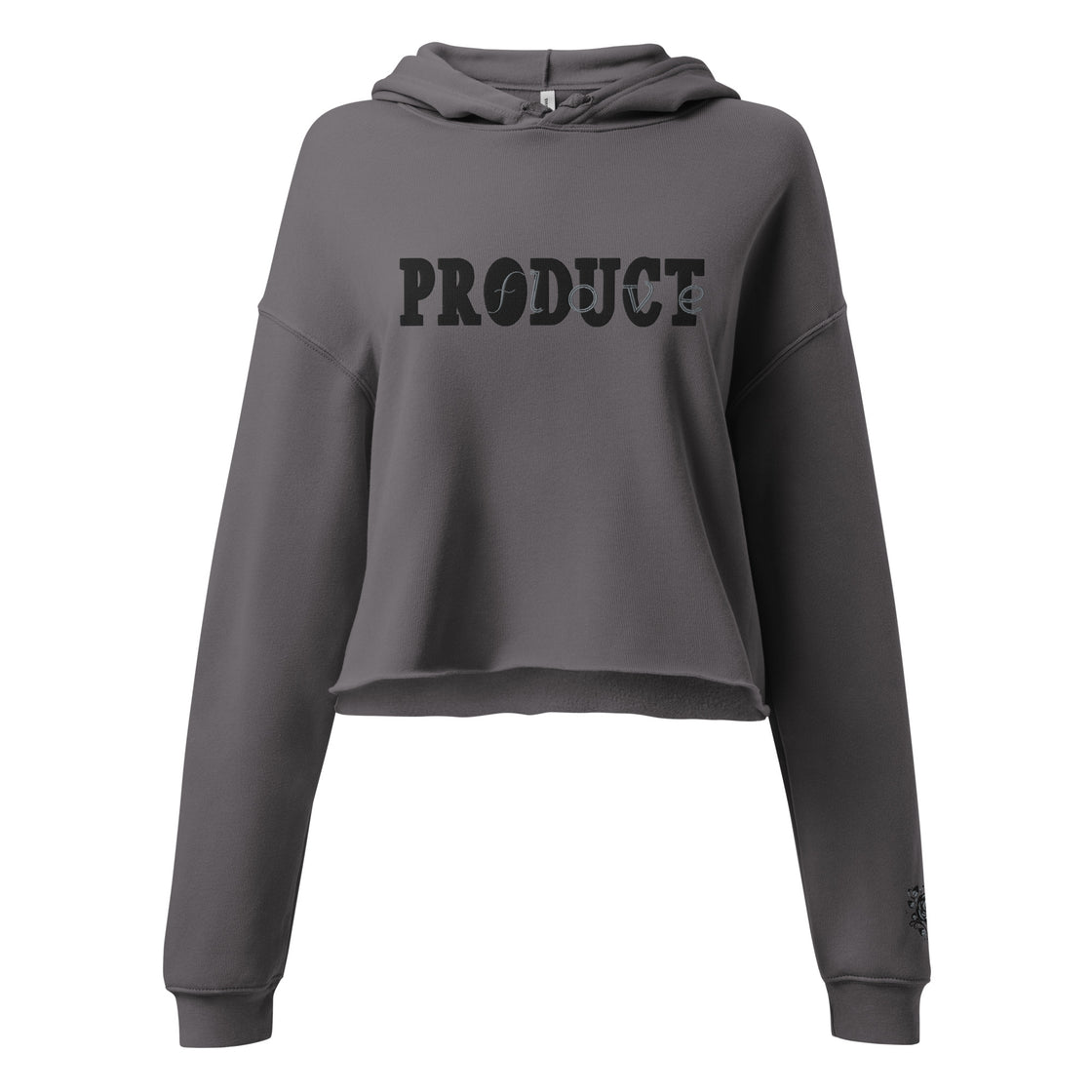 Product of Love Embroiderd Crop Hoodie